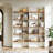 5-tier Farmhouse Bookshelf, 70.87-inch Tall Double Wide Bookcase With Open Shelves