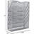 Wall File Organizer Mesh 5 Tier Wall File Holder Desktop Vertical Hanging File Folder Organizer With Bottom Flat Tray Sides Closed,Silver