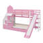 Lit superposé simple sur le thème du château simple, lit superposé en bois avec 2 tiroirs et 3 tablettes, y compris un escalier coulissant et de rangement-2078739267-2078739264