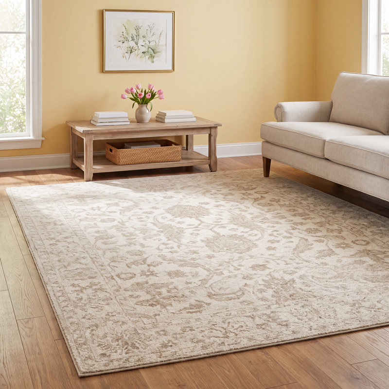 Cece Hand Tufted Wool Floral Indoor Rug, Rectangle 7'6" x 9'6"