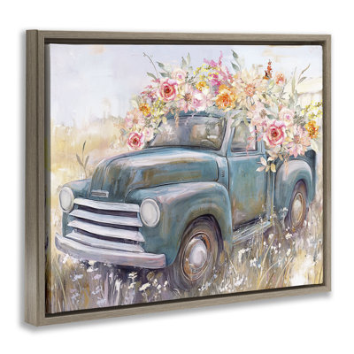 Country Cargo Flower Truck Floating Frame, design by Nina Blue