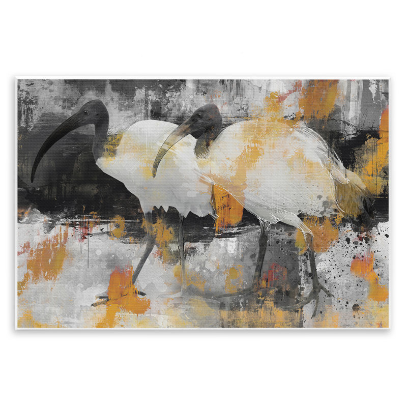  «Grey & Yellow Modern Birds», art mural par Porter Hastings, H 13 po x l 19 po
