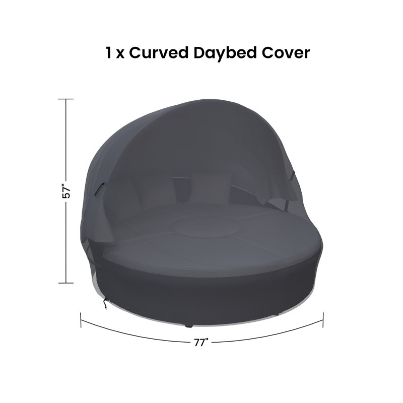 Housse pour lit de jour de patio en osier de 75,5 po de large Alleshia