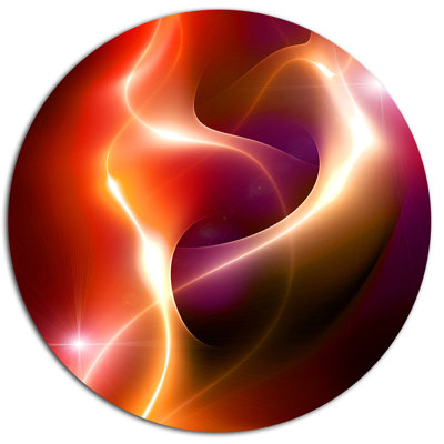 « abstract warm red fractal design », impression sur métal