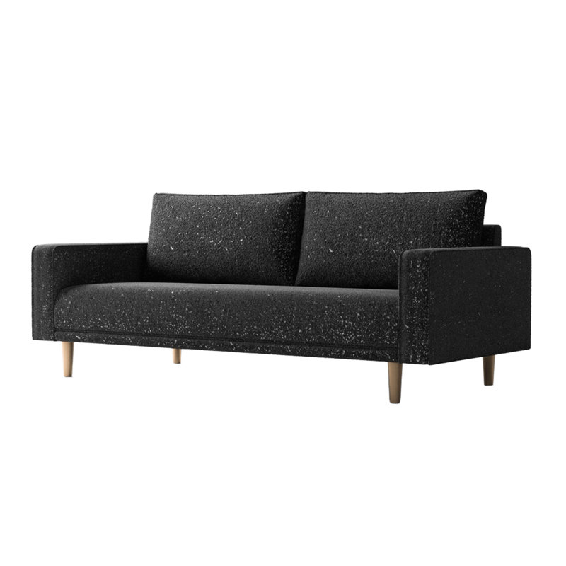 Canapé contemporain l 83 po, noir, Noir