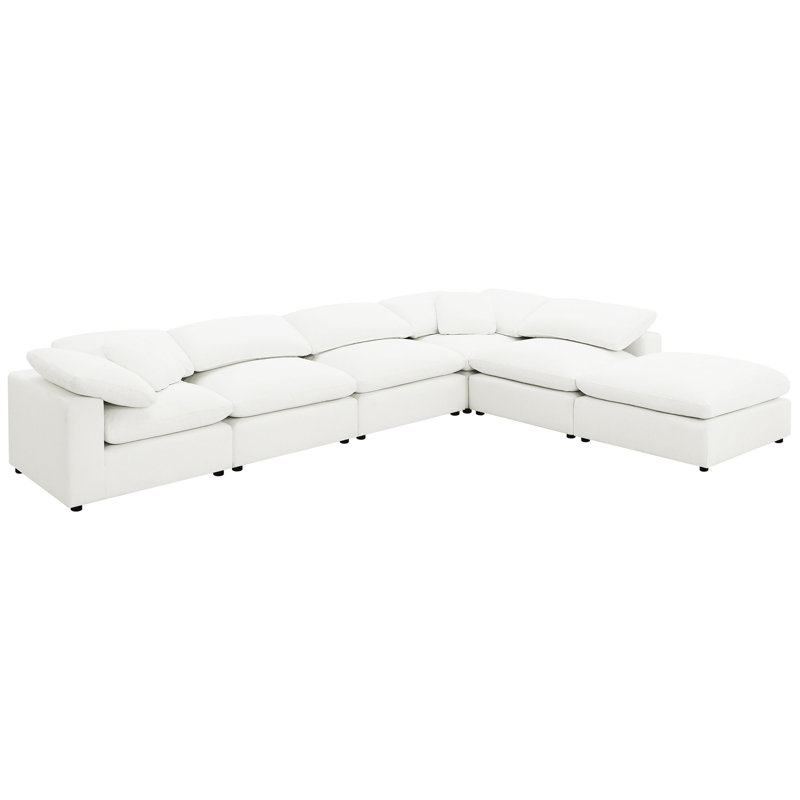 Canapé modulaire rembourré 6 pièces Segoura Ivory