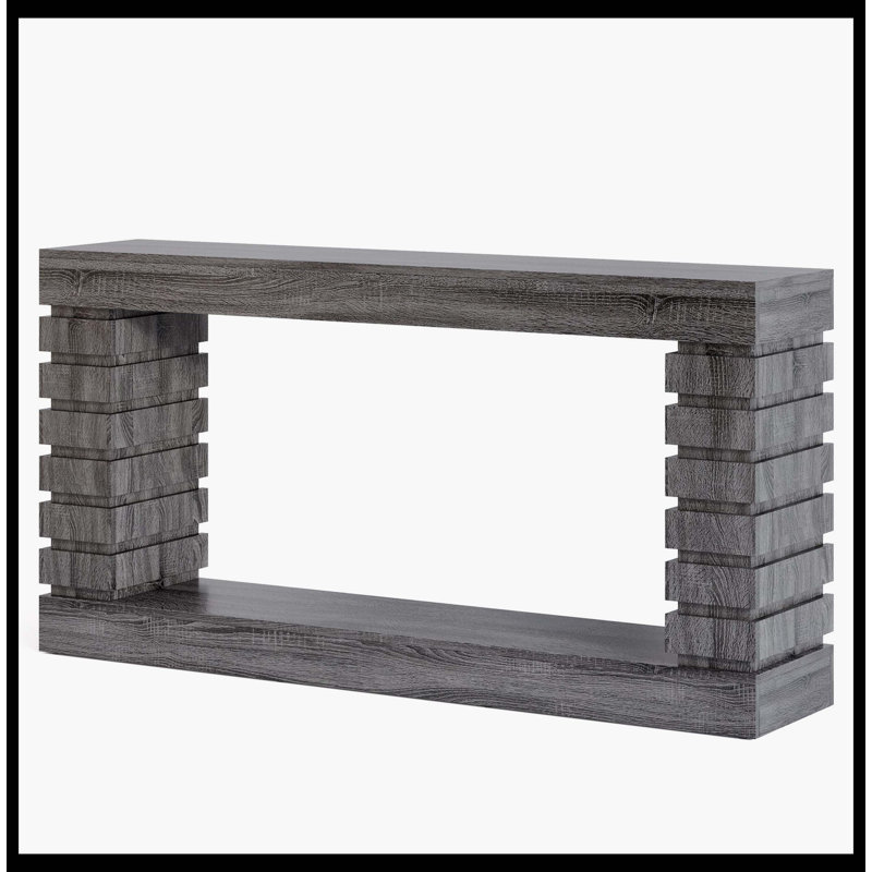 70.8" Console Table, Wood Rectangular Sofa Table For Living Room, Gray