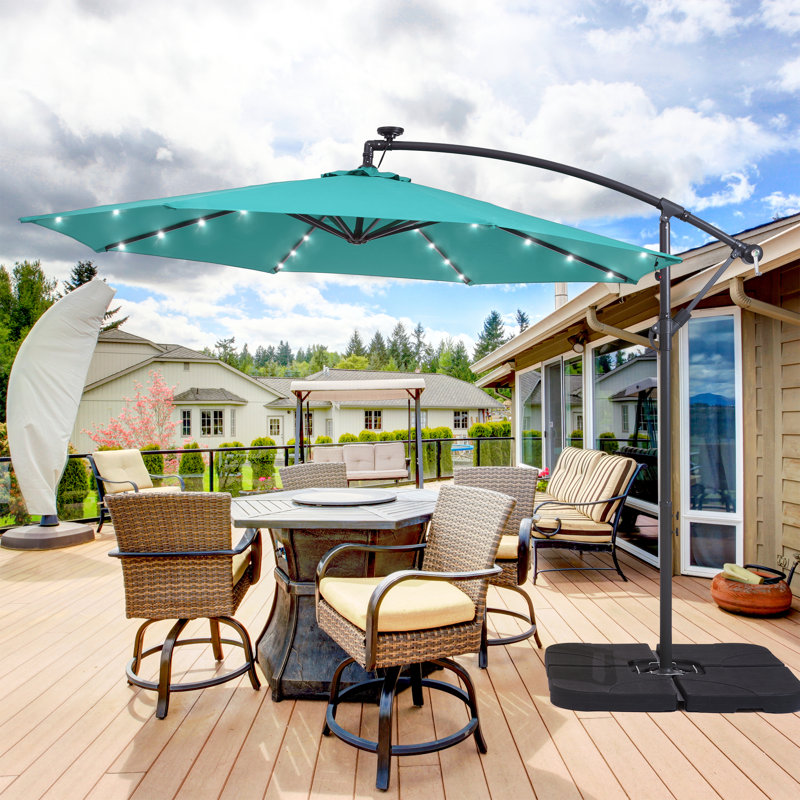 Parasol en porte-à-faux 10 pi Atanase, Turquoise