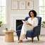 Upholstered Armchair with Footstool-885049401