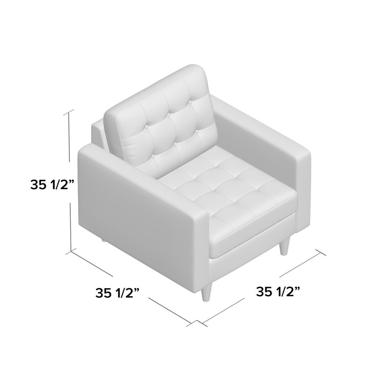 Modway Empress' Mid Century Tufted Arm Chairs, Laguna