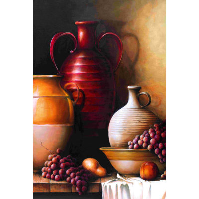 Jugs and Fruit 2 - peinture sur toile tendue