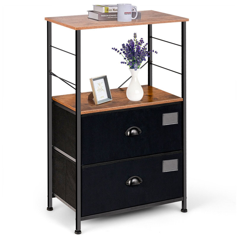 55cm W Metal Bedside Table