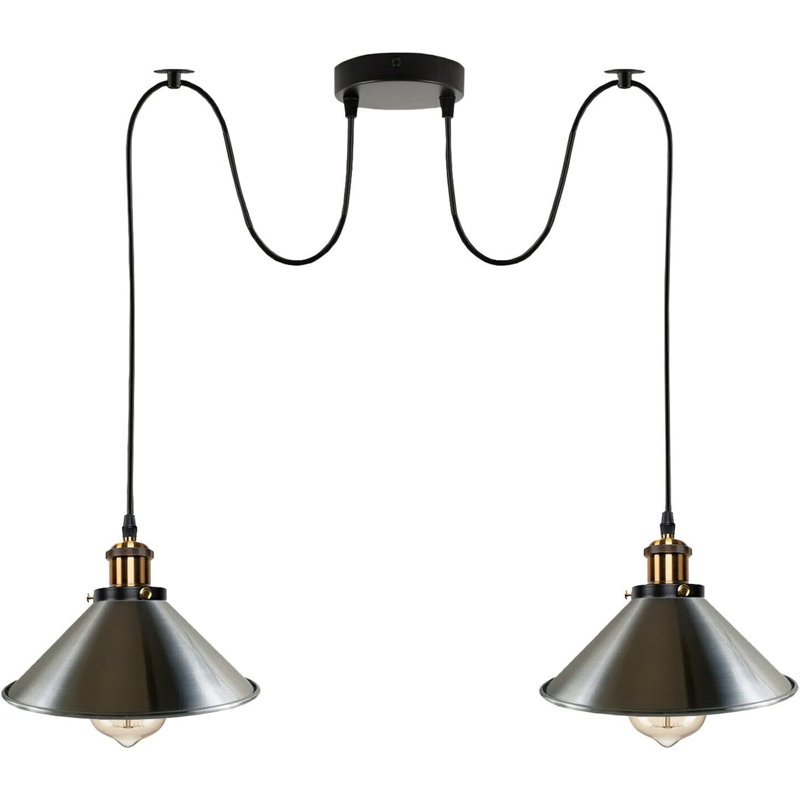 Lofton 2 - Light Gold Cluster Pendant, Stain Nickel