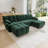 110.2" U Shaped Chenille Upholstered Sofa With Throw Pillows And Ottoman For Living Room, Lounge, Office Space-1818952858