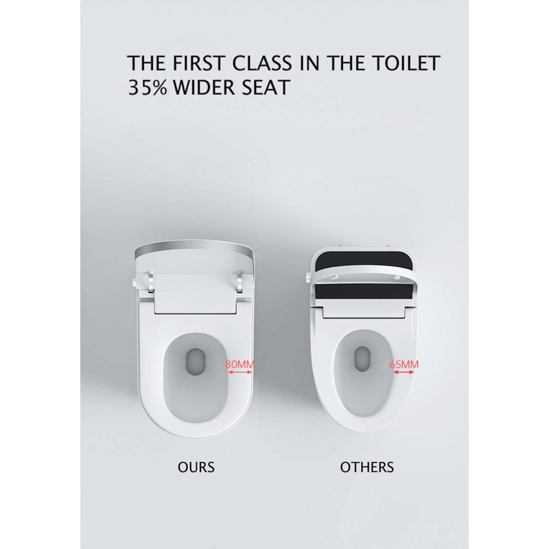 Toilette allongée une pièce Tusuton 1,32 GPF, Blanc / gris