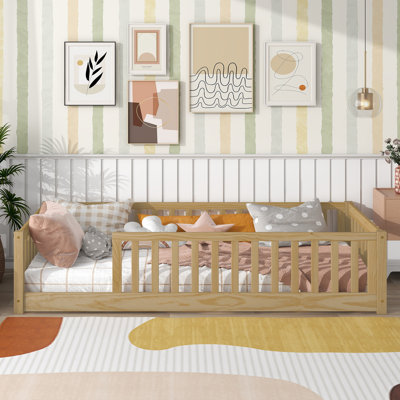 Decimus Twin Floor Platform Bed with Fence