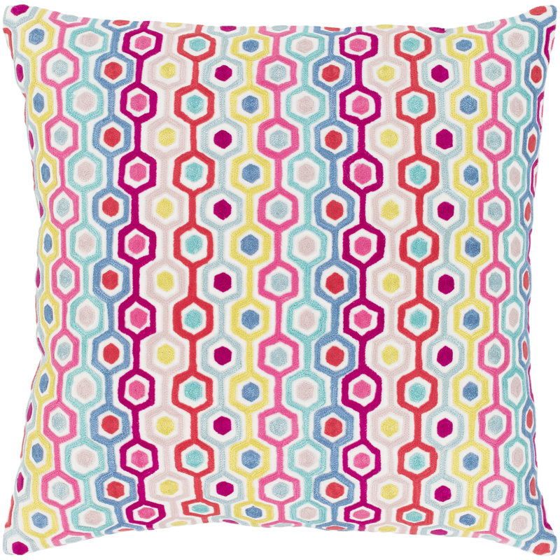 Candescent Geometric Cotton Pillow Cover, 22" H x 22" W