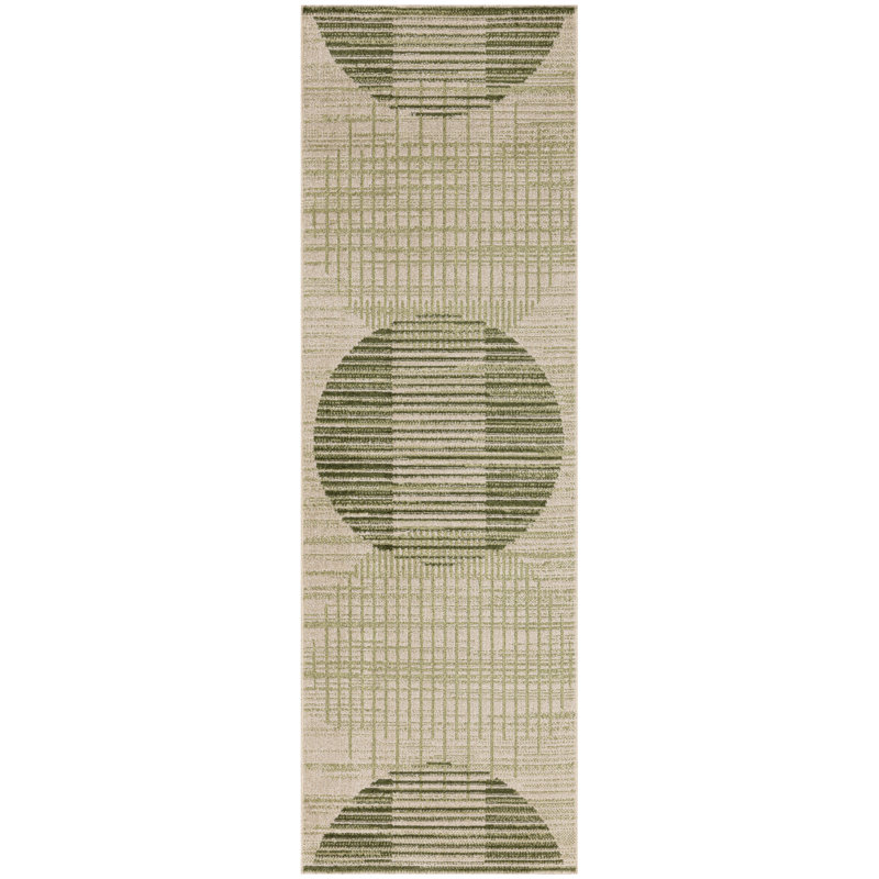 Tapis Mid-Century ivoire George Oliver Jeffs, Tapis de couloir 2 pi x 6 pi