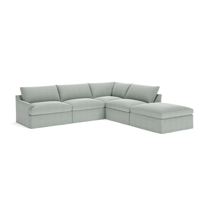 Canapé modulaire 5 pièces Wrenley, Tissu natté Capri conversation, Croisière à la dérive