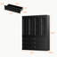 Armoire de rangement de bureau 78,7 po H 4 portes en verre noir