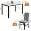 Ensemble de table de salle à manger 5 pièces avec luxueuses chaises capitonnées à boutons, ensemble de table et chaises de salle à manger de cuisine moderne, ensemble de table de salle à manger pour petit salon-183229379-193300925