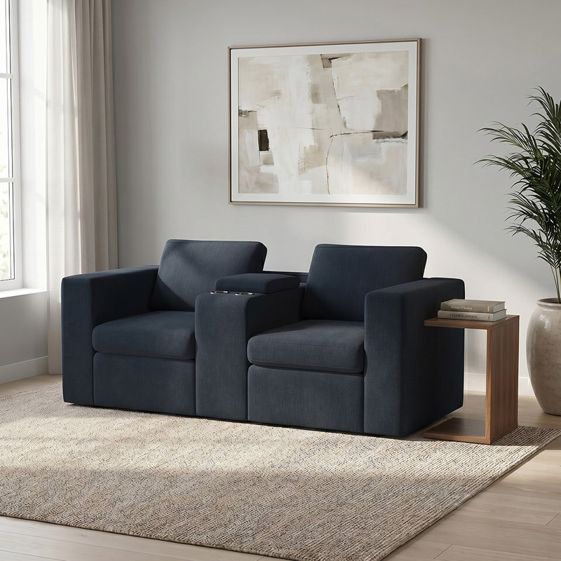 Sky Loveseat Console Track Smoke 24