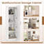 Armoire de rangement autoportante à 4 niveaux avec porte pour petits espaces - blanc