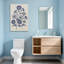 Plantes et fleurs à motif floral bleu sur fond crème