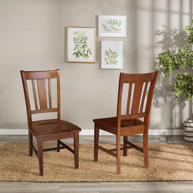 Chaise d'appoint en bois massif Evalyn, Espresso