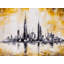 Abstrait et texturé Gold City - reproduction encadrée avec passe-partout