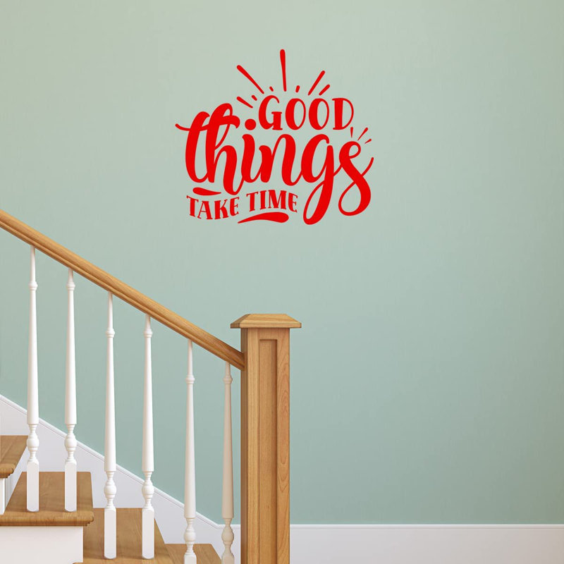 Text & Numbers Non-Wall Damaging Wall Decal, Red, 23" H x 27" W