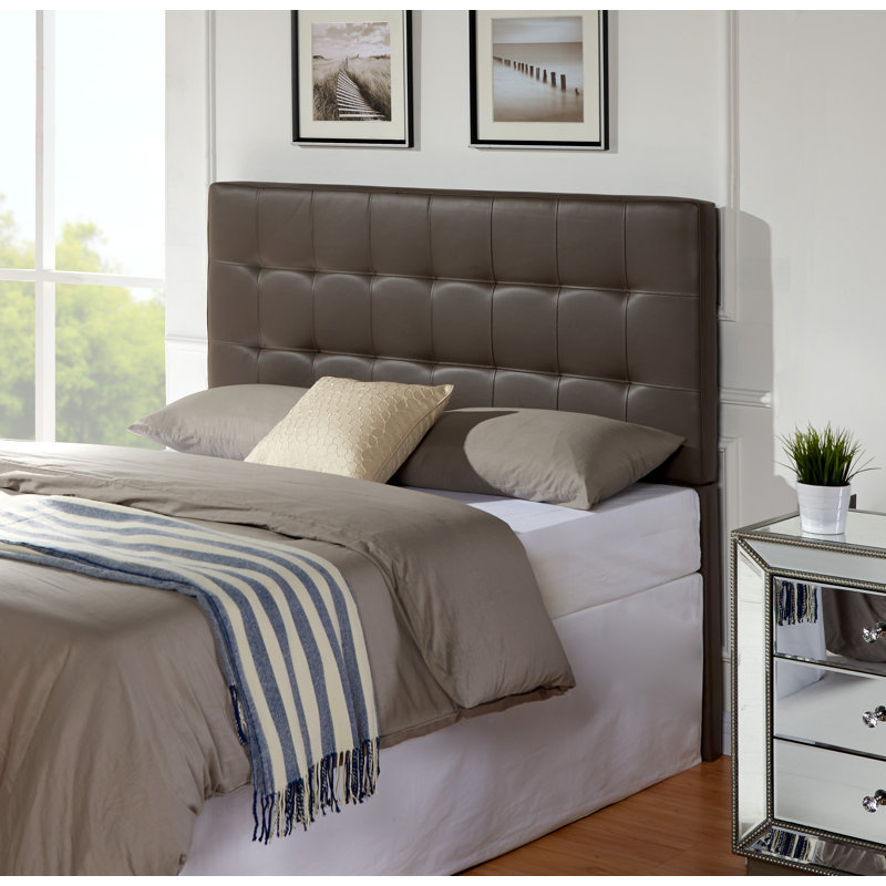Tête de lit tapissier Delmar, Double/Grand, Gris