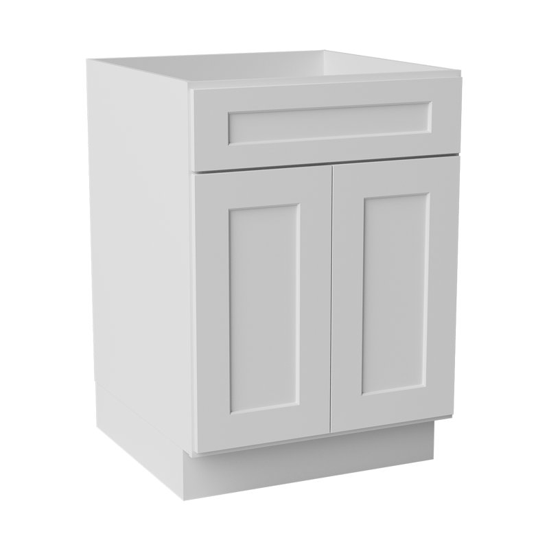 Armoire de cuisine en bois massif prêt à assembler Sinber, Blanc, 24"