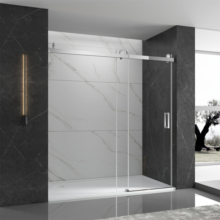 72'' W 76'' H Frameless Rectangle Reversible Shower Stall