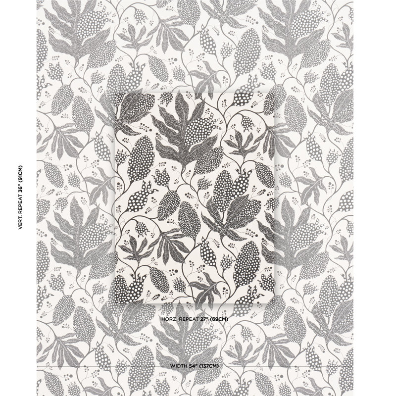 Schumacher x Marian Mcevoy Polka Dot Jungle Fabric, Black/Cream