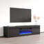 Meuble télé flottant avec foyer électrique 70,9 po, finition brillante, fixation murale-71337404