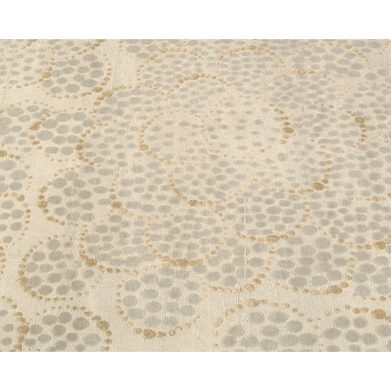 Effervescence Polka Dots Area Rug in Neutral/White, Rectangle 6' x 9'