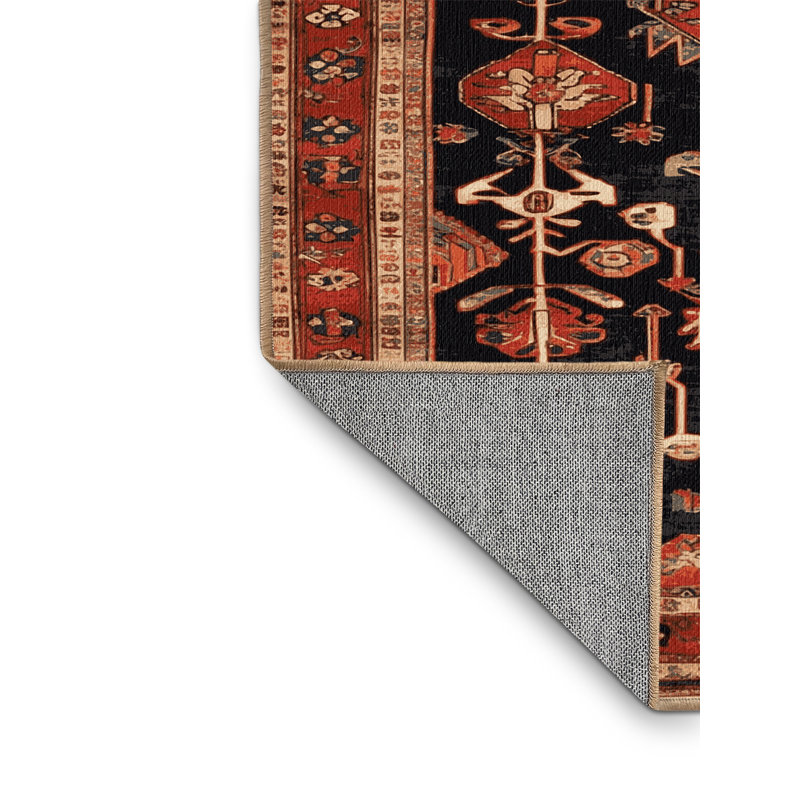 Machine Washable Turkish Brown Area Rug, Square 6'