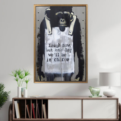 «Laugh Now Monkey Graffiti Art», reproduction d'art moderne sur toile, 1P