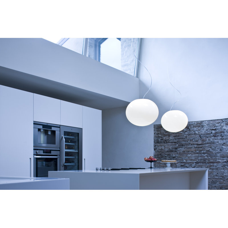 Zerodieci 1 - Light Matt White LED Sphere Pendant, 200cm H x 45cm W x 45cm D, Yes