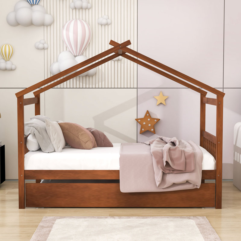 Lit plateforme avec lit gigogne Agaro par Isabelle & Max ™, Noyer