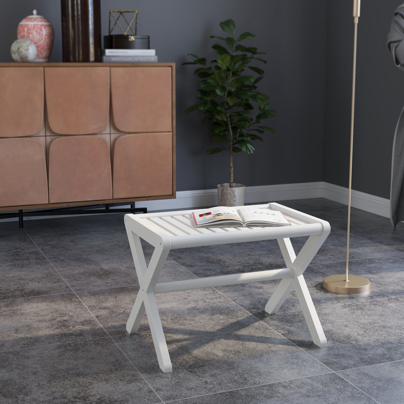 Tabouret de coiffeuse Hales, Blanc