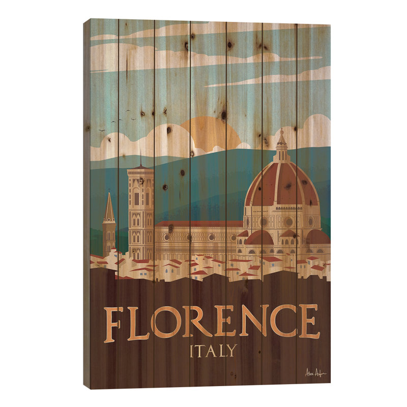 Florence par Ideastorm Studios - impression sur bois sans cadre, H 26 po x l 18 po x P 1,5 po