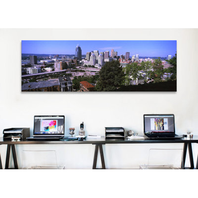 Downtown Skyline, Cincinnati, Hamilton County, Ohio, USA by Panoramic Images - Unframed Panoramic Gallery-Wrapped Canvas Giclée on Canvas