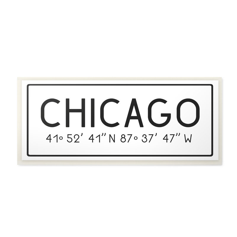 «Chicago» par Daphne Polselli, reproduction d'art textuel sur toile, H 7 po x l 17 po, Plaque murale