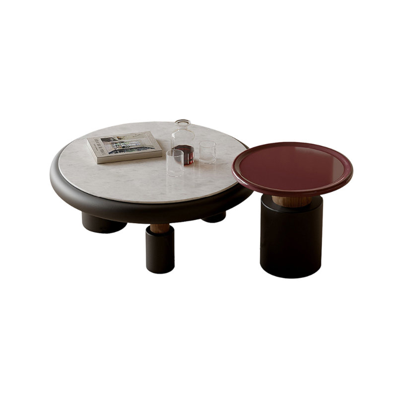 Round Marble Coffee Table Set