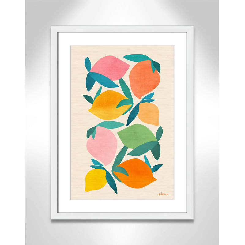 Imprimé «Wild Mango» par Gallagher, Blanc satiné, L 17 po x H 23 po, Imprimé mat