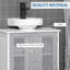Armoire de rangement à piédestal, armoire de salle de bain sous lavabo avec 2 portes et tablette ouverte, meuble-lavabo (armoire)-112261374