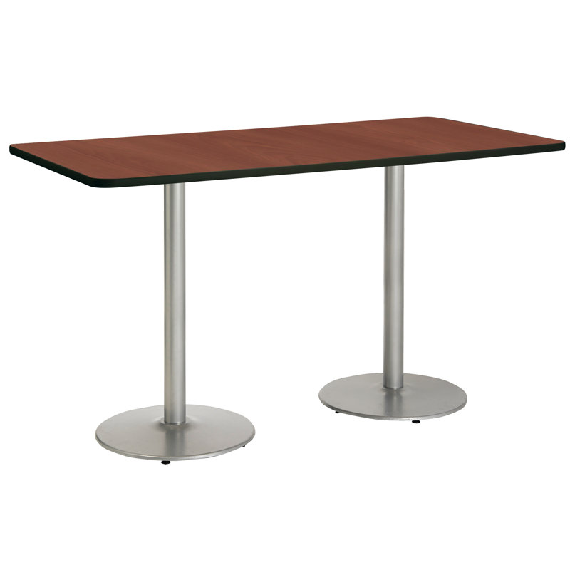 Mode Breakroom Table, Silver, Mahogany, 42" H x 84" L x 36" W