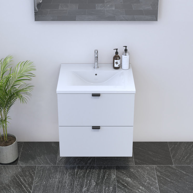 Meuble-lavabo simple 23,6 po avec plateau Kareema